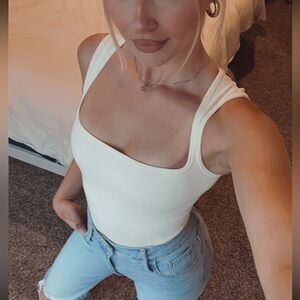 Cream body suit